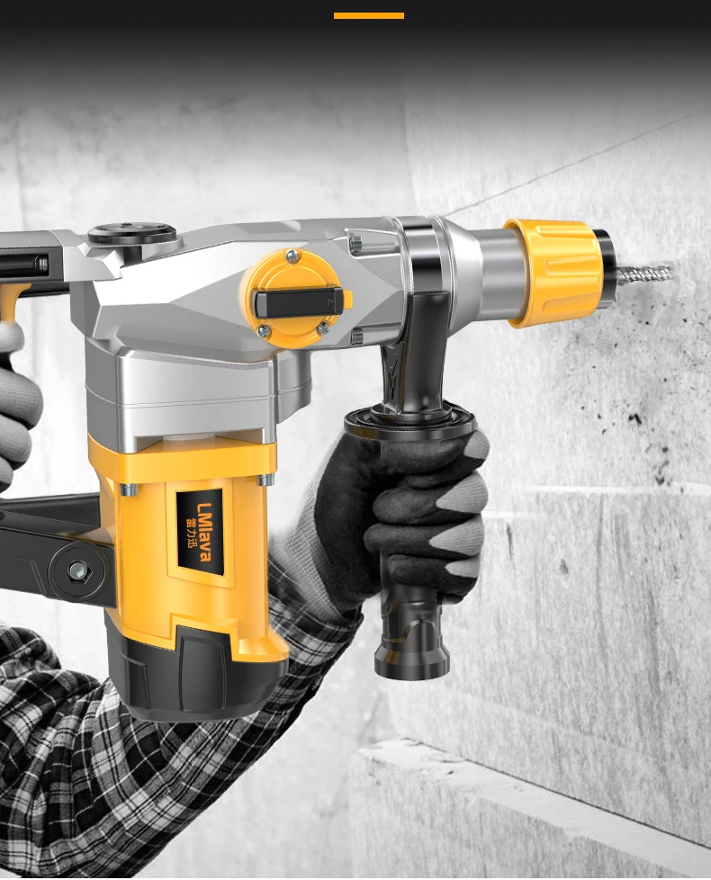 High Power Heavy Impact Electric Hammer 2580W 220V Concrete Breaker 30S Quickly Breaks The Wall 360 Degree Rotary Power Tools