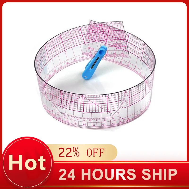 ZHUTING Sewing Tailor Accessories 55cm Shared Double Side Metric Straight Ruler Transparent