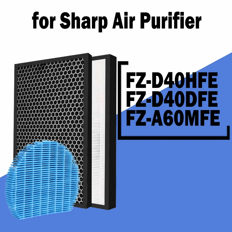 FZ-D40HFE FZ-D40DFE FZ-A60MFE Replacement Hepa Activated Carbon Filter and Humifier Filter for Sharp KC-D40E KC-G40E KC-D50