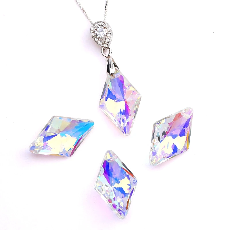 15x23mm 6320 Rhombus Pendant glass bead crystal charms rhinestone fancy stones for Earring necklace DIY jewelry making 12pcs
