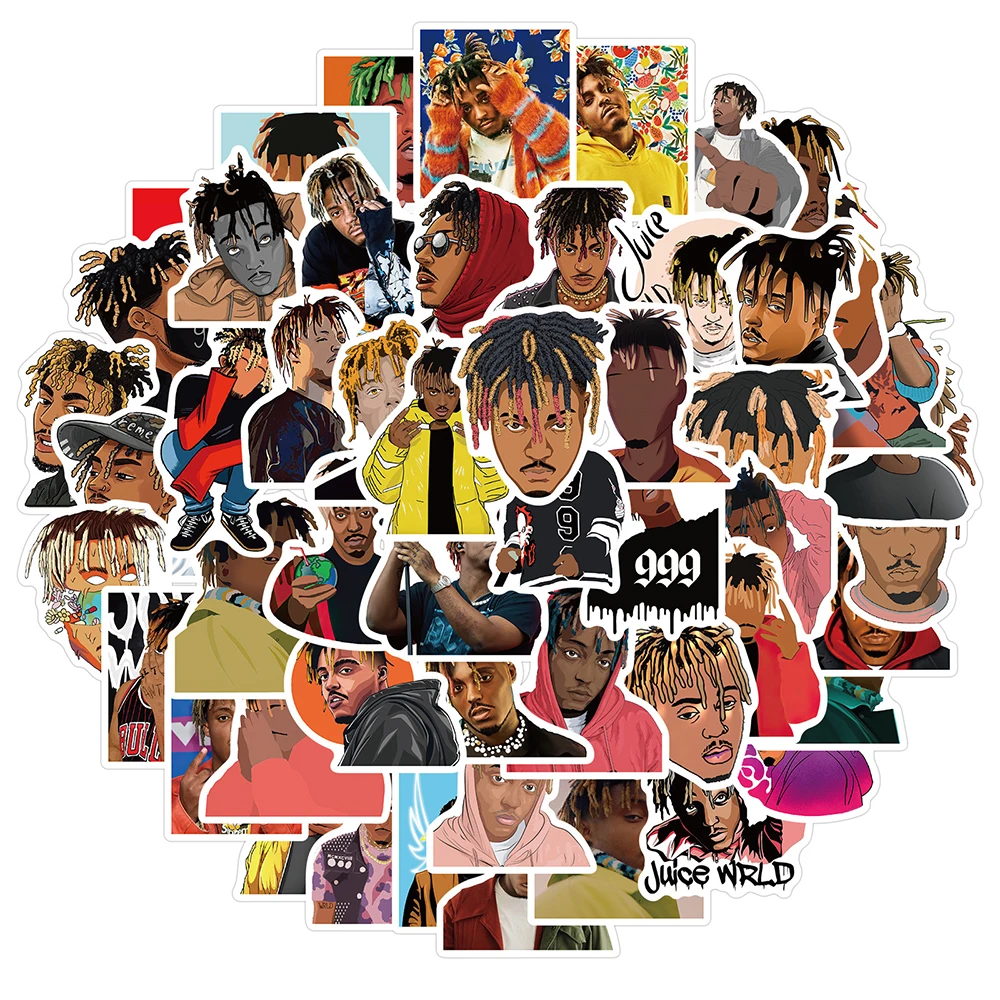 10/30/50PCS Rapper Singer Juice Wrld Graffiti Stickers Skateboard Luggage Laptop Guitar Motorcycle Phone Cool Sticker Kid Toy