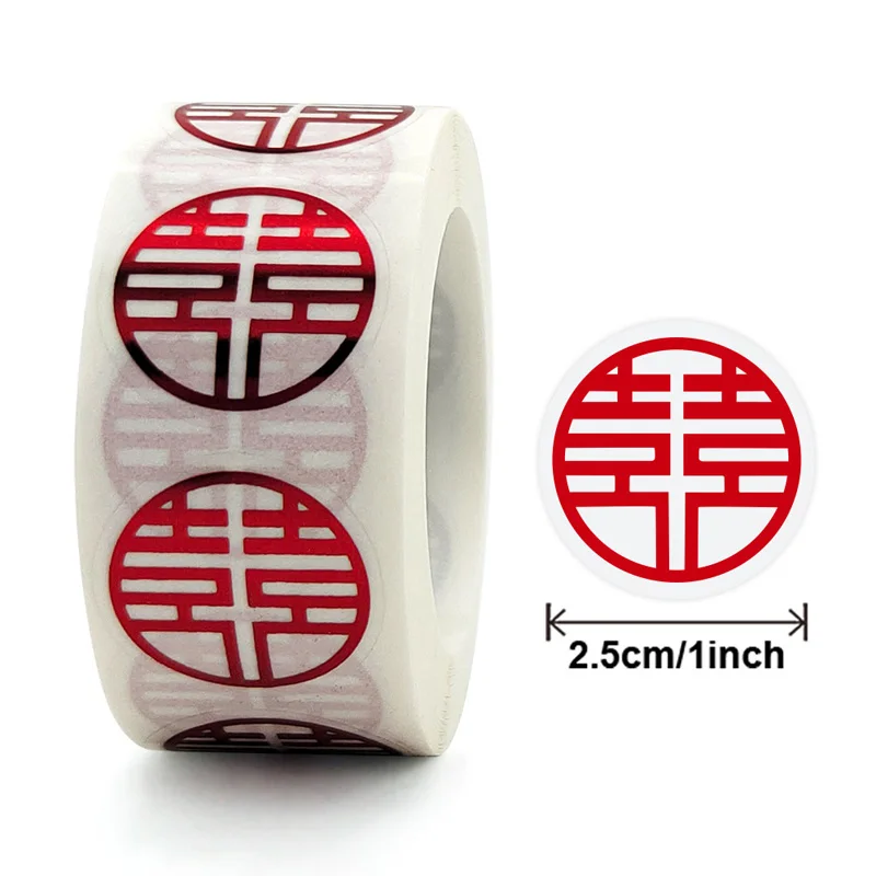 500pcs/roll Wedding Label Stickers Souvenir Gift Decoration Sticker Red Tag Stickers For Invitation Card Envelope Decoration