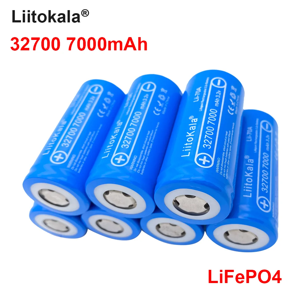 10pcs LiitoKala Lii-70A High power 3.2 V 32700 7000mAh battery LiFePO4 35A 55A Continuous Discharge Maximum battery