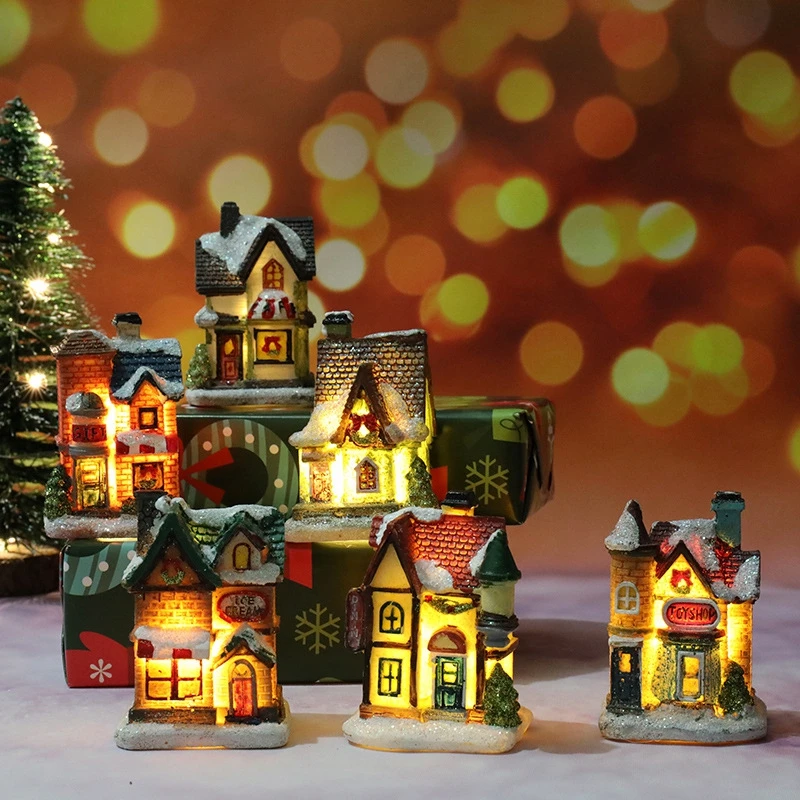 Christmas House Light Decorations For Home Ornaments Kids Xmas Gift New Year 2022 Navidad Decor Bedroom Night Light With Battery