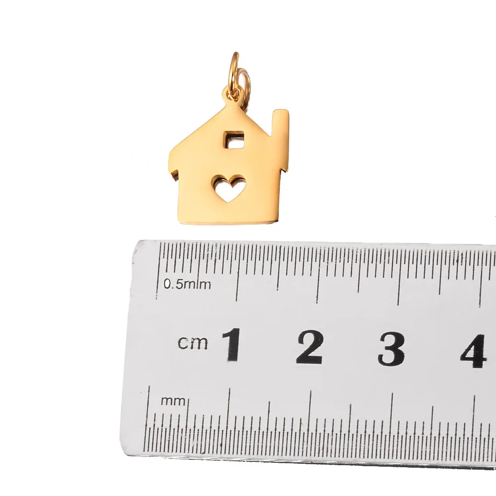 5Pcs/Lot New Building Stainless Steel Cabin Home Creative House Charms Room Pendants Crafts DIY Jewelry Making Finding Wholesale