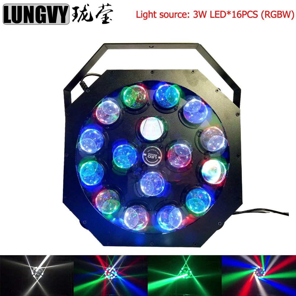 

Free Shipping LED Par Lights 16x3W DJ LED RGBW Par Lights Moving Head Disco Light DMX Controller Effect For Party KTV Stage