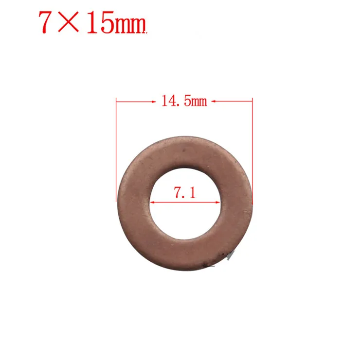 20 pcs 7x15mm/9X18mm common rail injector nozzle copper pad gasket for diesel injector sealing, diesel pump repair tool parts