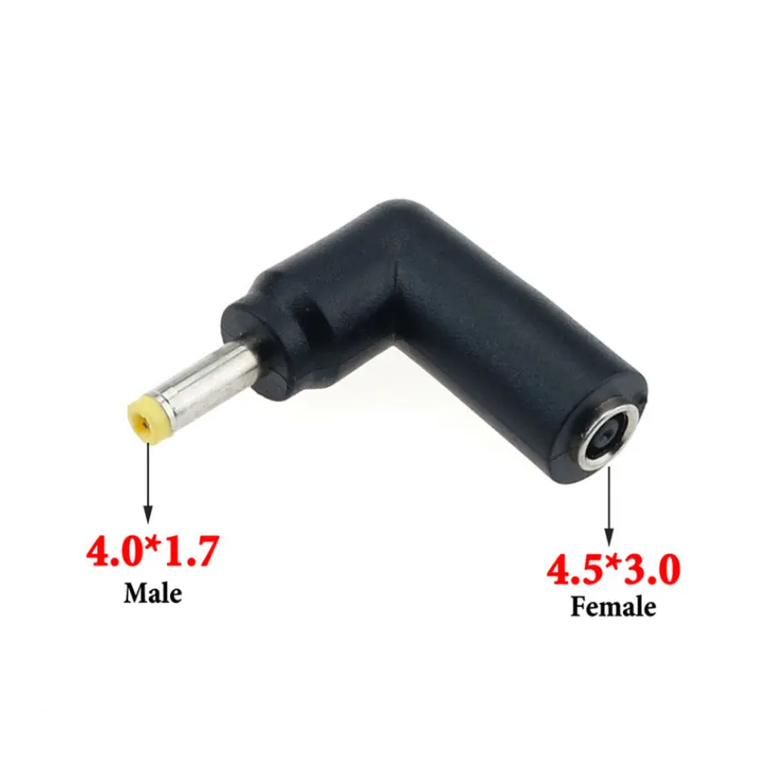 4.5x3.0mm Female to 4.0*1.7 4.5*3.0 4.8*1.7 5.5*2.1 5.5*2.5mm Male Plug 90 Degree DC Power Connector Converter Adapter Laptop