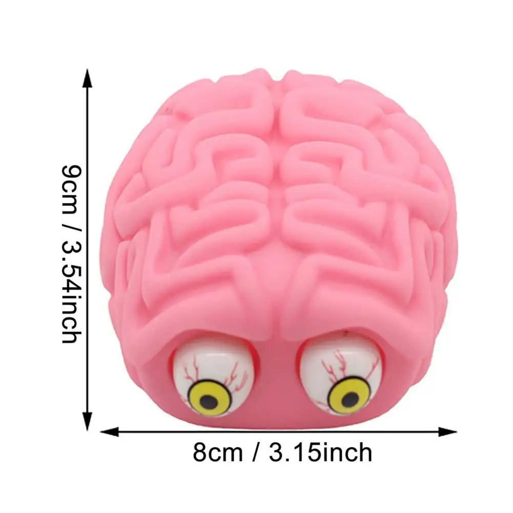 Squishy Brain Eyes Ball Interesting Decompression Anxiety Reducer Sensory Brain Shaped Play Ball Toy For Halloween Birthday Gif