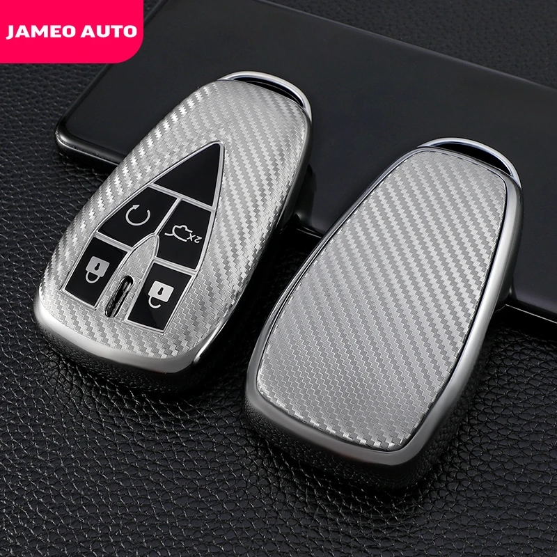 Car Key Case Full Cover Shell for Changan Cs35 CS55 CS75 CS35PLUS CS55PLUS CS75PLUS 2019-2022 Tpu Carbon Fiber Key Covers