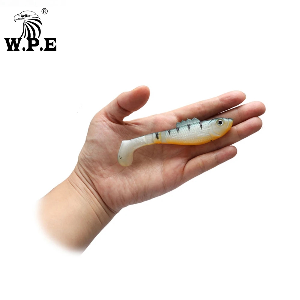 W.P.E Señuelo Wobbler Suave 100mm Ojos 3D Cola en T