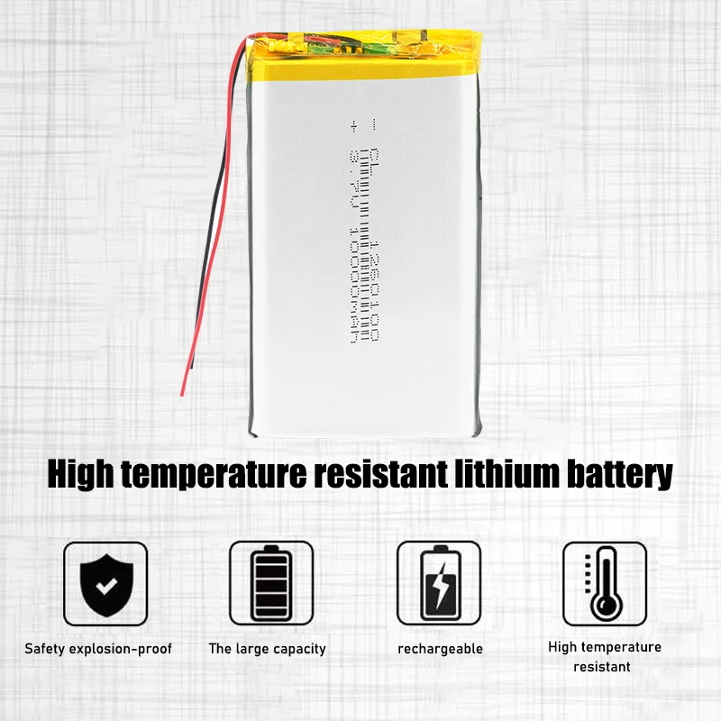 Batteria al litio ricaricabile 3.7V 10000mAh Lipo Li-Po 1260100 con batterie di ricambio per Batteria ai polimeri di litio PCB per Tablet DVD