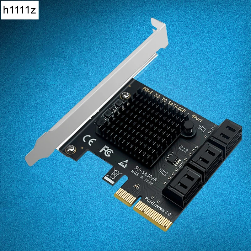 

Chia Mining 6 Port SATA 6Gbps to PCI Express Controller Card PCIe to SATA III Adapter PCI-E Riser Expansion Adapter Board for PC