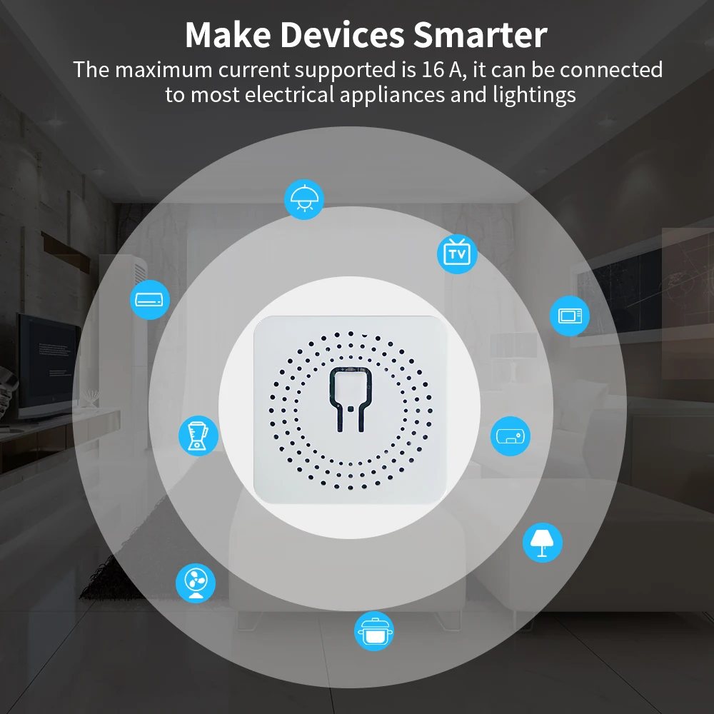 Tuya Wifi Smart MIni Switch Interruptor Zigbee Works with Alexa Google Home 2 Way Voice Control