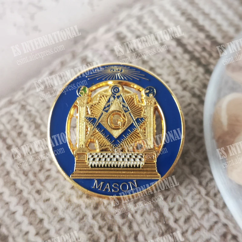 Masonic Lapel Pins Badge Mason Freemason The eye Of God in Solomon\'s Temple And The Eye Of Horus Size 2.5cm anniversary Present