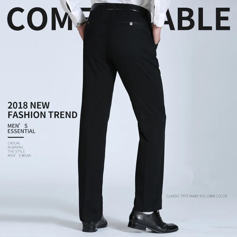 MRMT-pantalones de marca para hombre, pantalón de mediana edad, holgado e informal, Color sólido, cintura alta, 2024