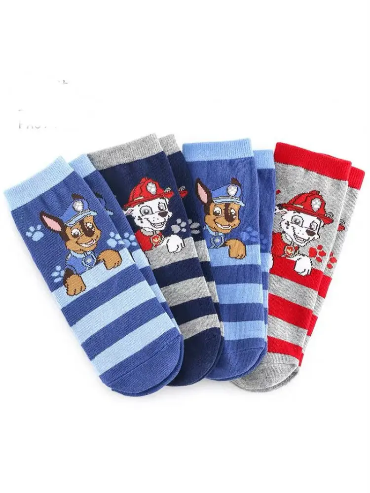 3pairs=6pcs 2022 Genuine Paw Patrol Autumn winter Plush Doll chase marshall cotton sock children Toy Christmas Gift