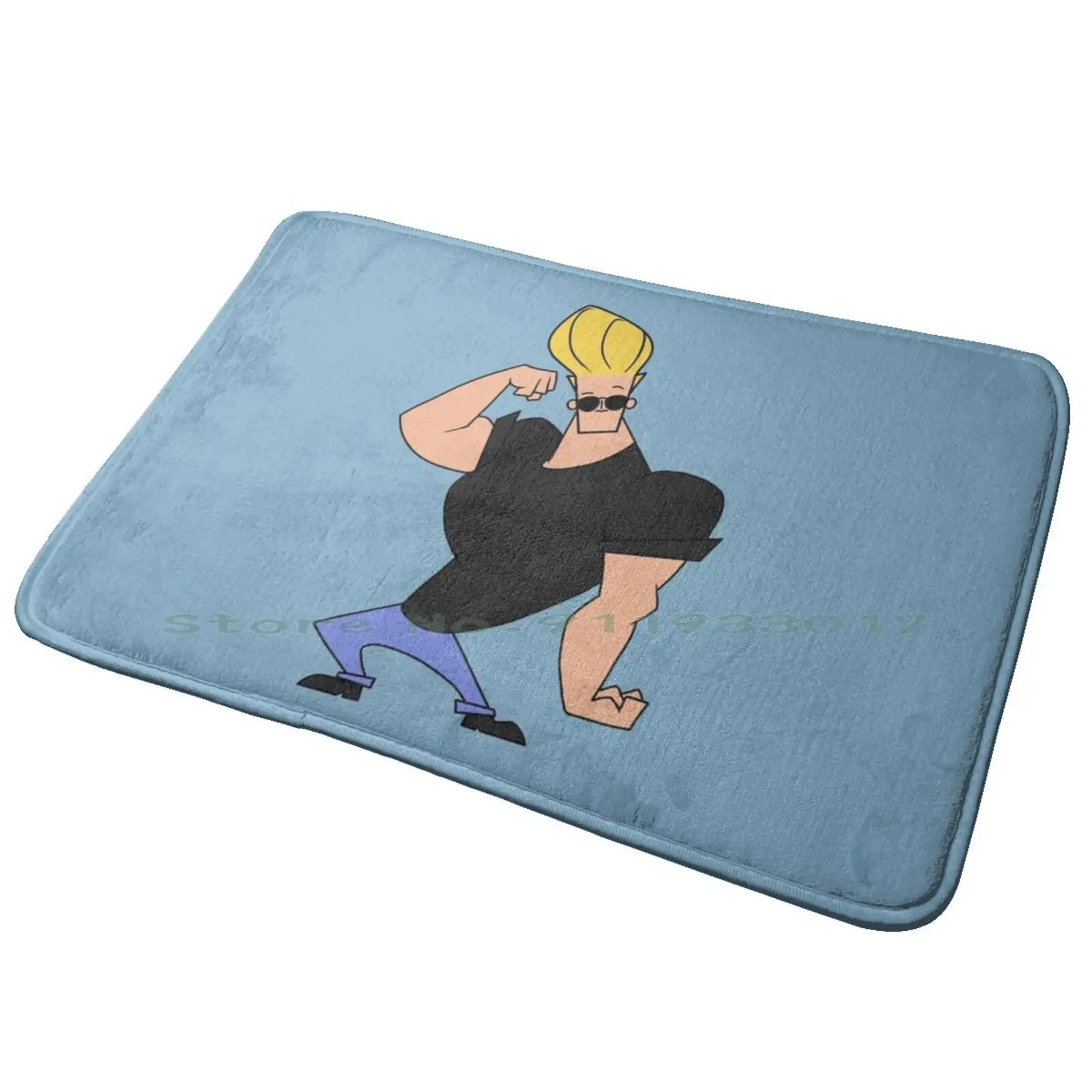 Johnny Bravo Entrance Door Mat Bath Mat Rug Halloween Psychobilly Tarman Scary Apocalypse Horror Humor Zombies Monster Quotes