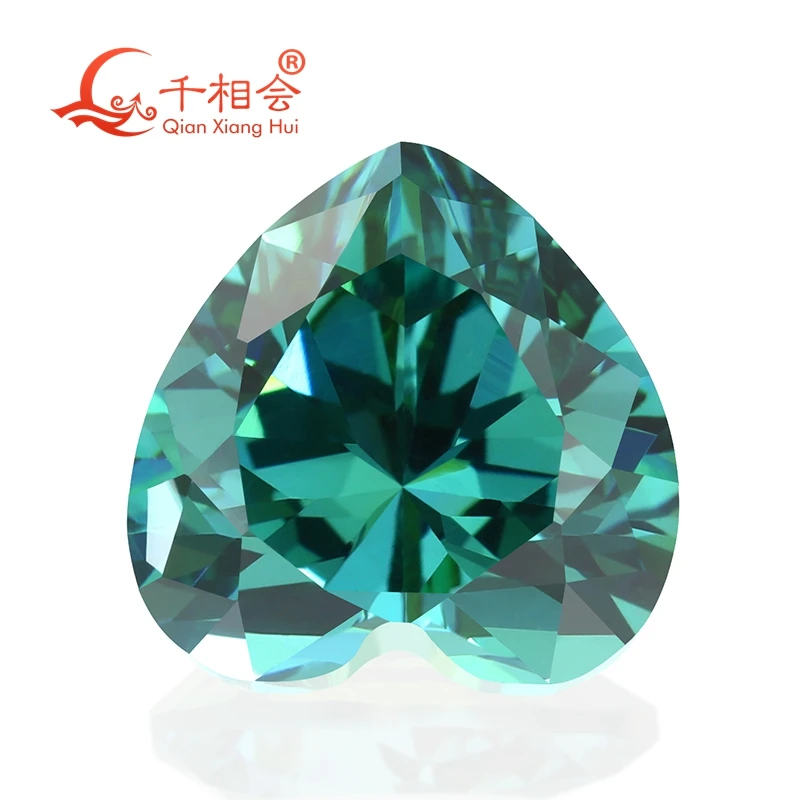 heart shape cubic zirconia special color  multi blue-green color cz loose stone