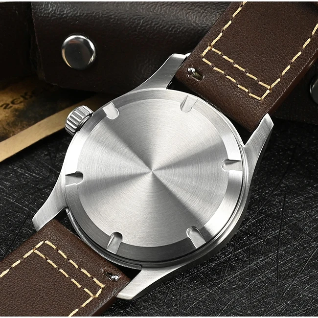 San Martin Mens Pilot Watches Men Quartz Watch Military Wristwatch 20Bar Water Resistant BGW-9 Luminous Sapphire Mirror 6004D