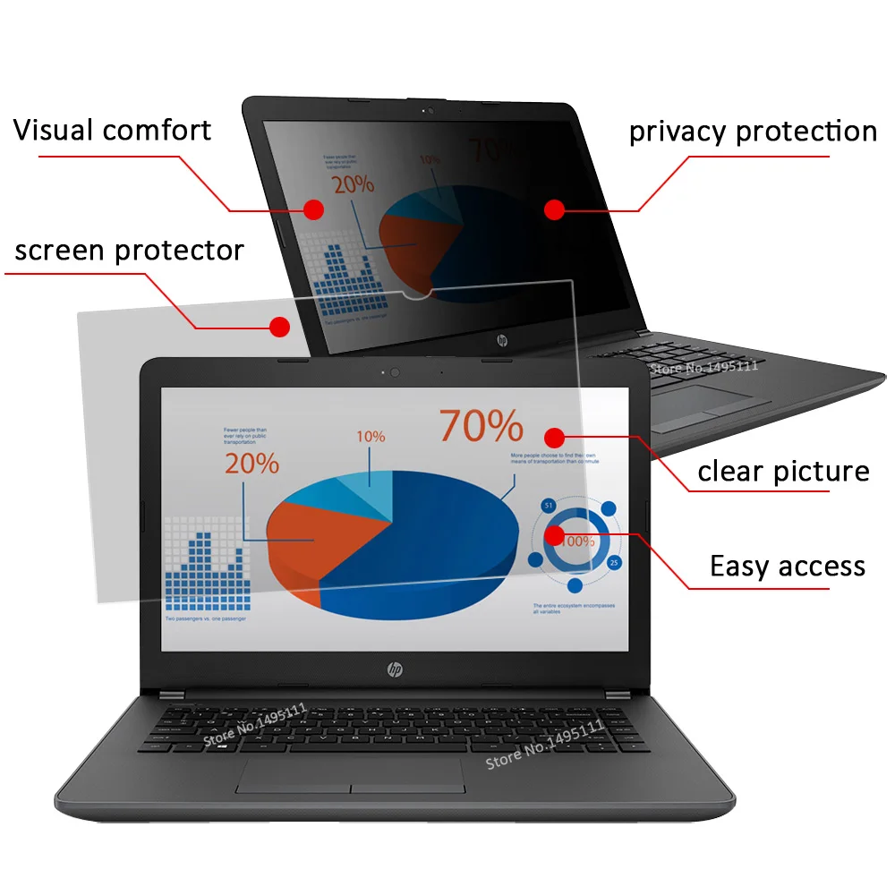 24 inch (531mm*298mm) Privacy Filter Anti-Glare LCD Screen Protective film For 16:9 Widescreen Computer Notebook PC Monitors