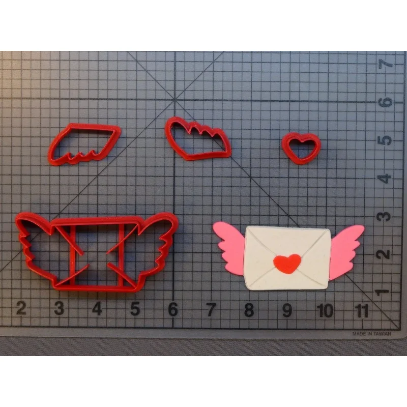 Valentines Day Love Letter Heart Envelop Message Text Shape Fondant Decorated Cookie Cutter Custom Made 3D Printed