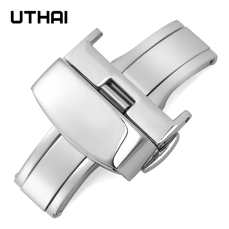 UTHAI P51 Watch clasp Push Button Hidden Clap Four needles High quality 316L steel Strap buckle Butterfly buckle