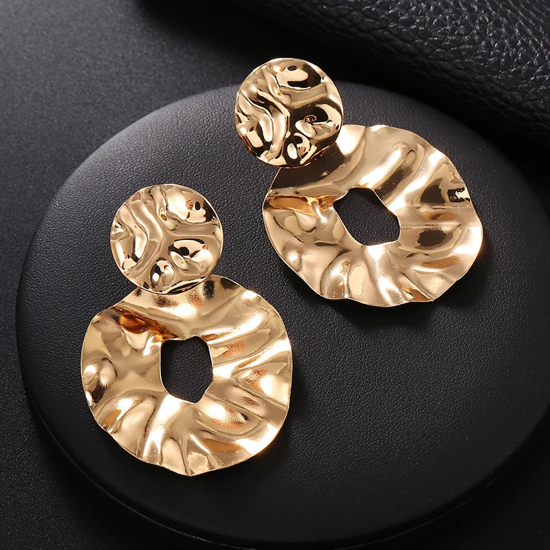 JIOFREE Vintage PUNK Clips Earrings for Women Gold Color Geometric Statement Earring Metal Hanging Fashion ear clip Jewelry