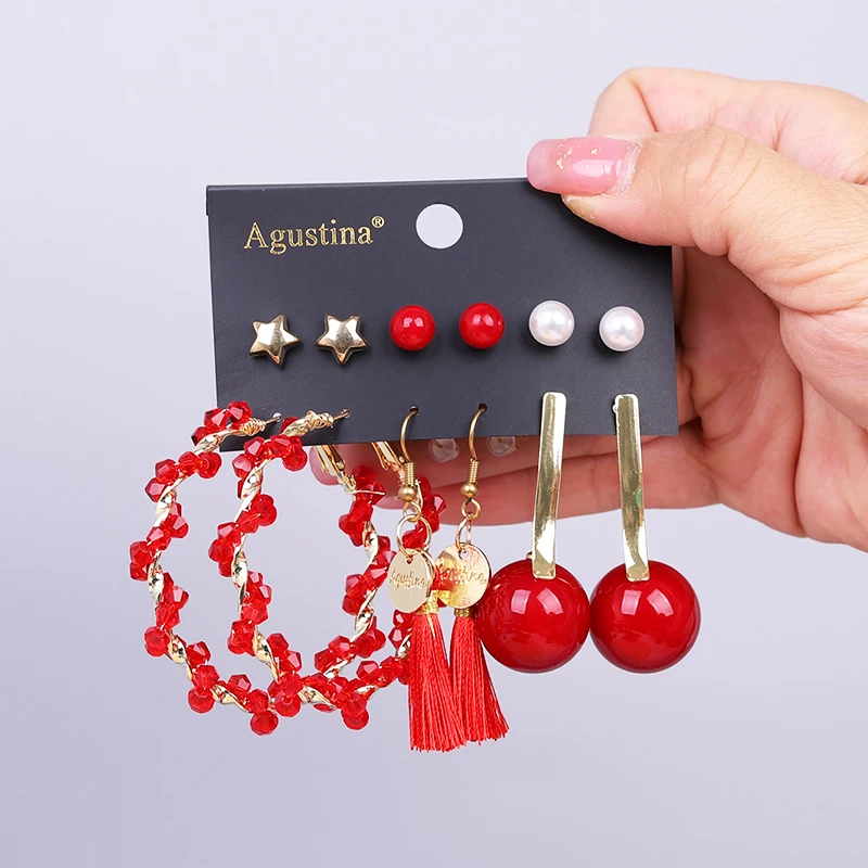 BLUE BEANS 2020 Earring Set For Women Long Earrings Fashion Jewelry Drop Earrings Sets Boho Minimalist Girls Dangle Earring Stud