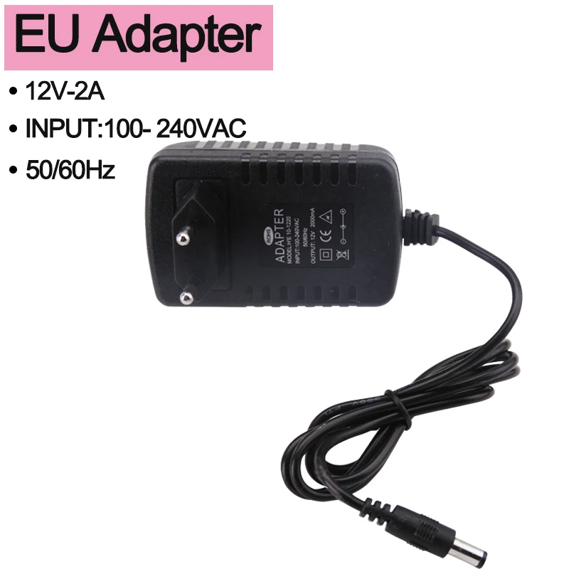 Áram Adapter Váltóáram 110-240V Egyenáram 12V Ajánlattétel töltő Adapter Európai Unió Mi Egyetemes kongresszus számára Szemafor Erősítő 5.5mm X 2.5mm