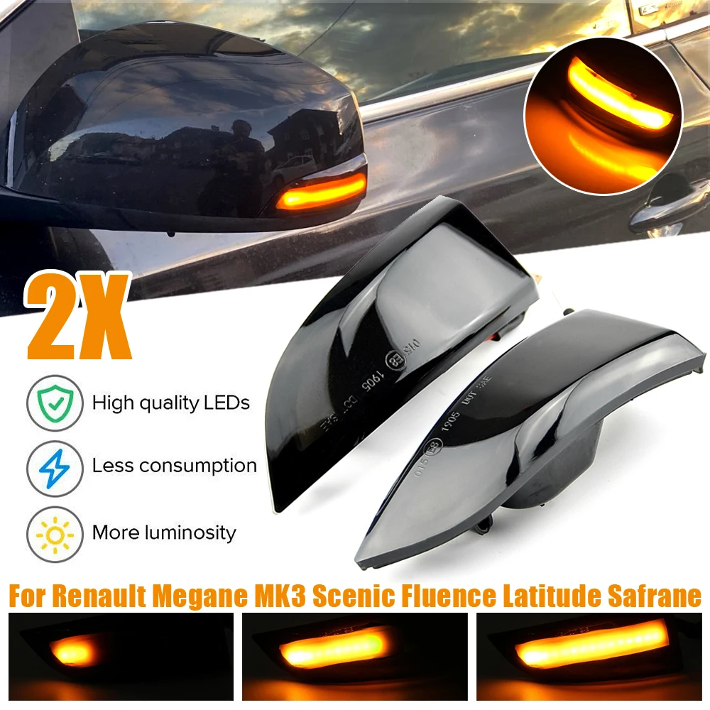 

Fit for Renault Megane 3 MK3 III RS 2008-2016 BZ KZ DZ Dynamic Blinker Indicator Mirror Turn Light Signal