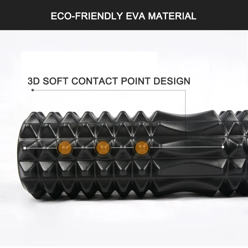 30cm Deep Tissue Foam Roller Massage Tool Pain Relief Training Fitness Pilates Sports Muscle Relaxation Yoga Column Gym Exercise