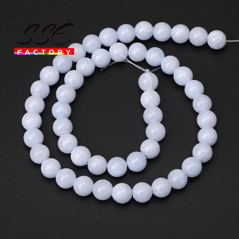 Wholesale AAA+ Round Shape Natural Light Purple jades Stone Beads For Jewelry Making DIY Crystal Bracelet 4/ 6/8/10 /12 mm 15''