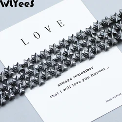 WLYeeS Hexagram Black hematite beads Natural Stone charm loose Beads For Bracelet Necklace Jewelry DIY Making Accessories 3x7mm