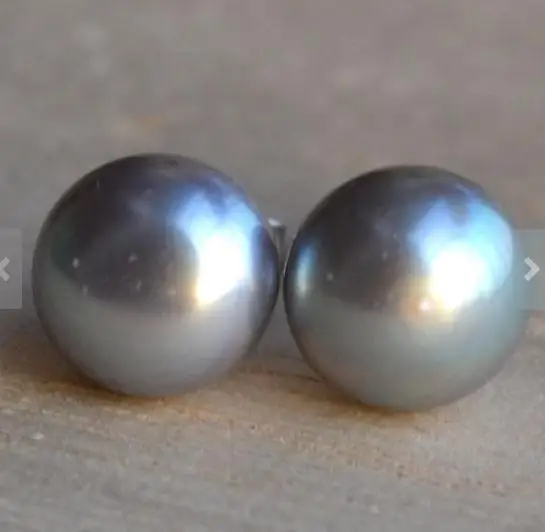 

Favorite Real Pearl Earrings AAA 8MM Gray Natural Freshwater Pearl Earrings S925 Silver Stud Jewelry Charming Women Gift