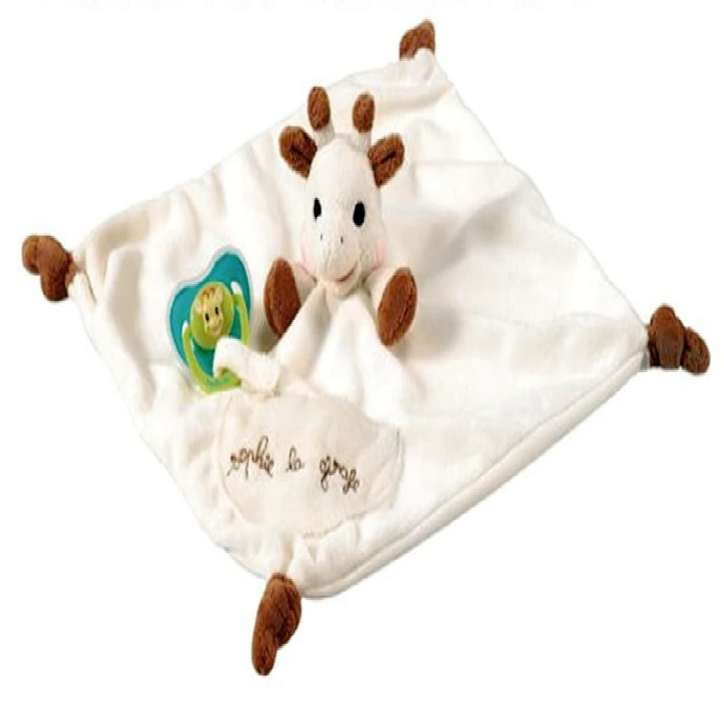 Sophia deer baby toy organic plush comfort towel doll  clip embroidered words Comfortable cotton appease No pacifier