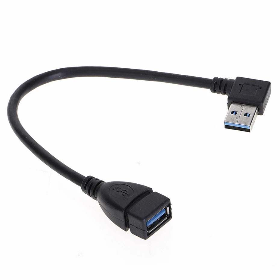 20cm USB 3.0 Right / Left /Up/Down Angle 90 Degree Extension Cable Male To Female Adapter Cord USB Cables