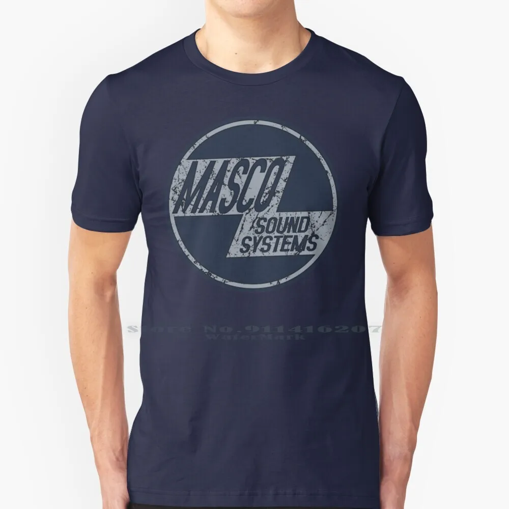 Потертая футболка с логотипом Masco из хлопка 6XL Masco Pa Harp микрофон для губной гармошки винтажный Блюз Chicago Music Instruments Hohner