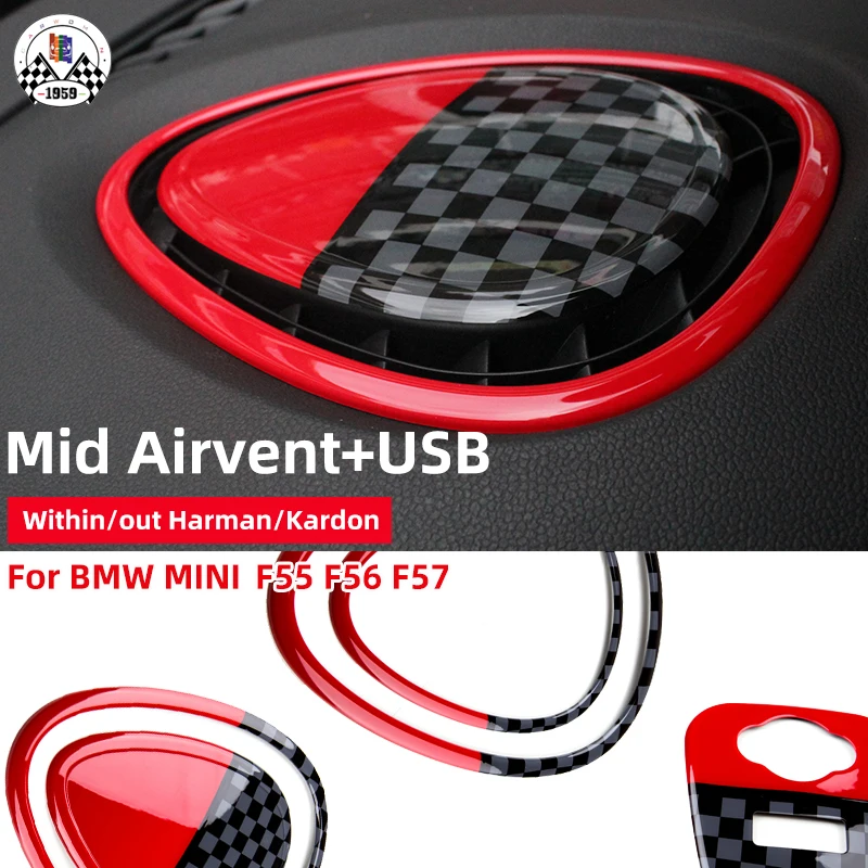 Brand New ABS Material UV Protected Mini Ray Style Dashboard Airvent and USB Cover For mini cooper F56 F55 F57 (3Pcs/Set)