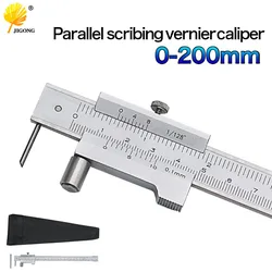 Caliper Vernier com Carbide Needle Scriber, Régua de Medição, Marcação Paralela, 0-200mm