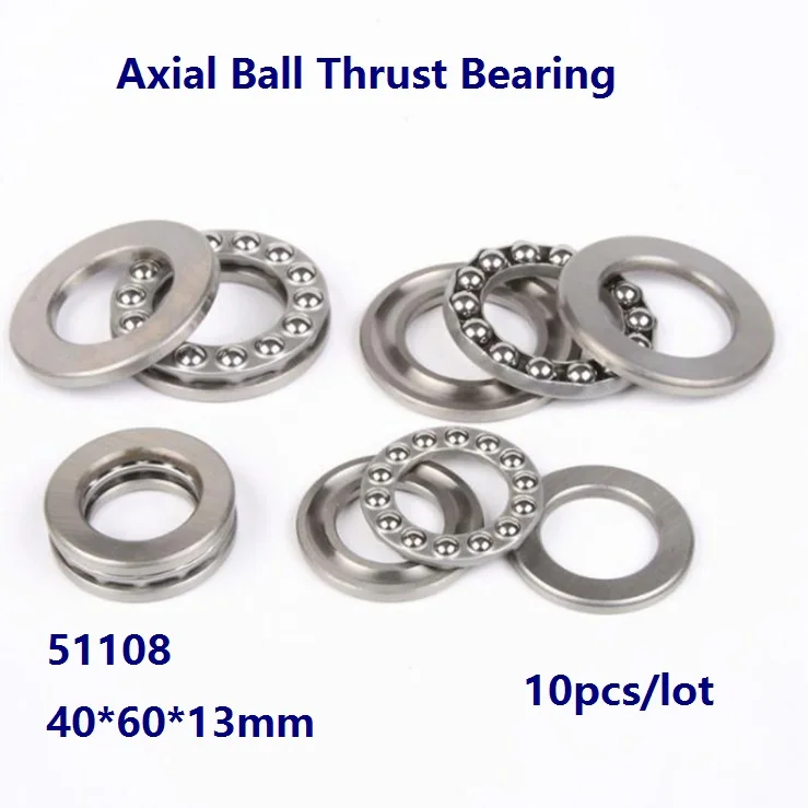 

10pcs/lot High Quality Axial Ball Thrust Bearing 51108 40×60×13mm Thrust Bearing Roller Plane thrust ball bearing 40*60*13mm