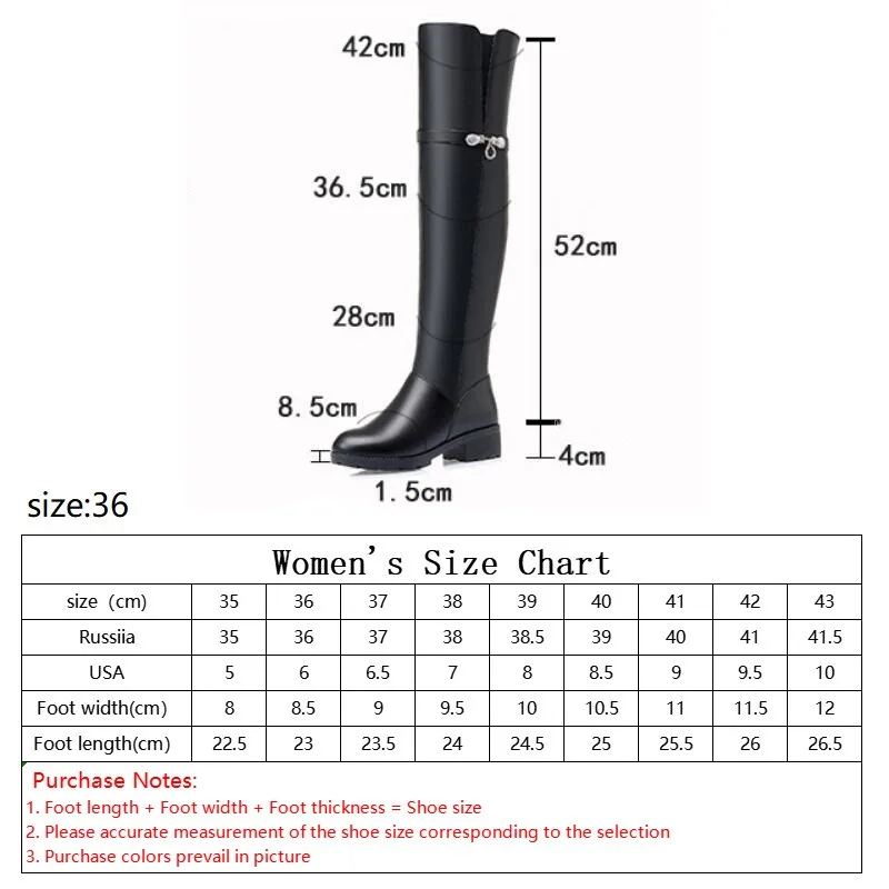 CICIYANG women's boots autumn Genuine Leather 2024 winter High tube Over the knee boots Sexy riding boots Black plus size shoe