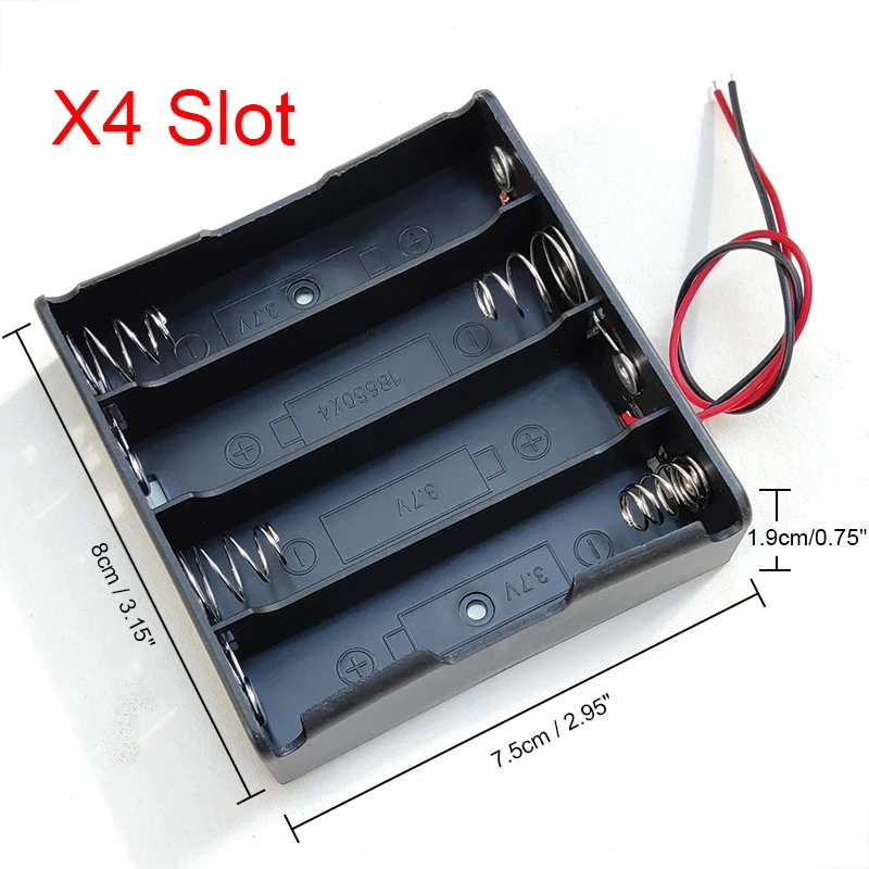 18650 Power Bank Cases 1x 2x 3x 4x Battery Storage Box 1 2 3 4 Slot Way DIY Batteries Clip Holder Container With Wire Lead Pin