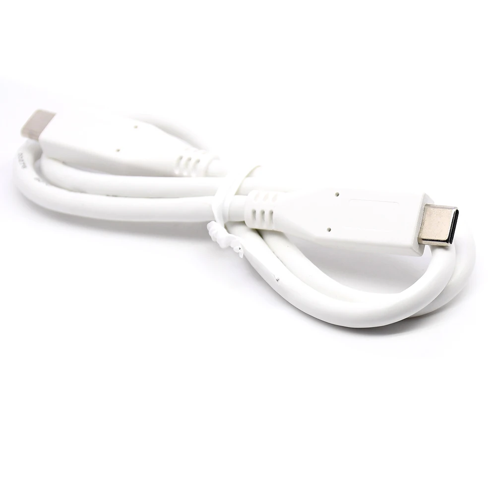 USB3.1 Tipe-C Kabel USB-C Male To Male Charge dan Kabel Data untuk Macbook Laptop dan Tablet 50Cm warna Putih 100W