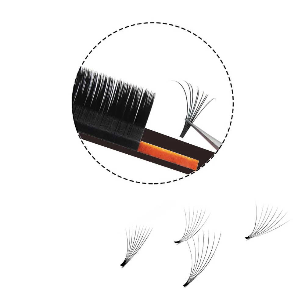 MASSCAKU Super Long Blooming Easy Fanning Eyelash Extensions Blooming 0.05/0.07/0.10 8-18mm Faux Mink Fan Lashes