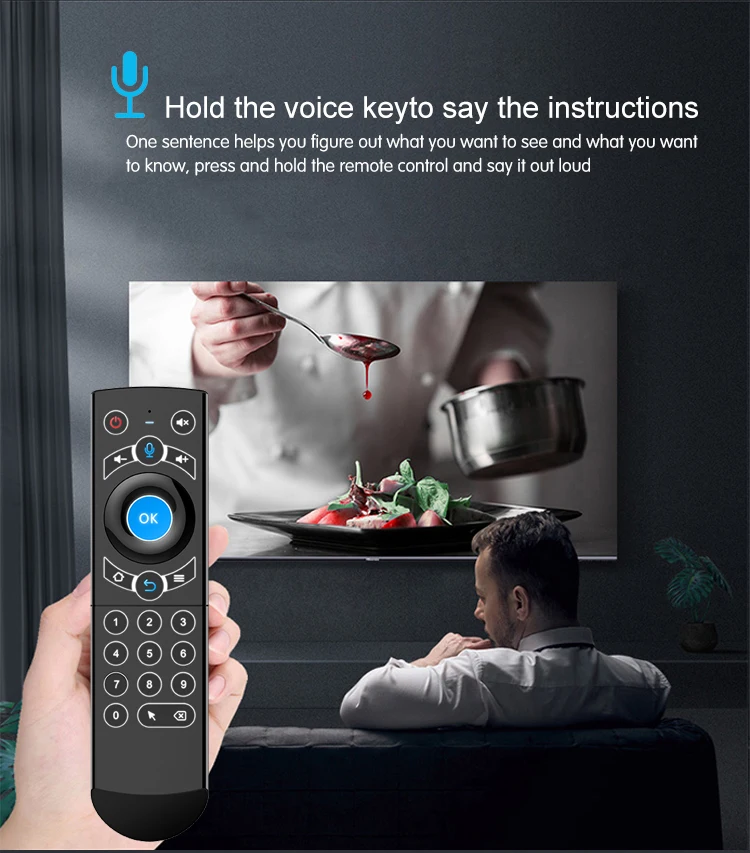 Vontar-Control remoto por voz G21 Pro para Android TV Box H96 Max X3 Pro, teclado inalámbrico, ratón, con IR, aprendizaje Giros