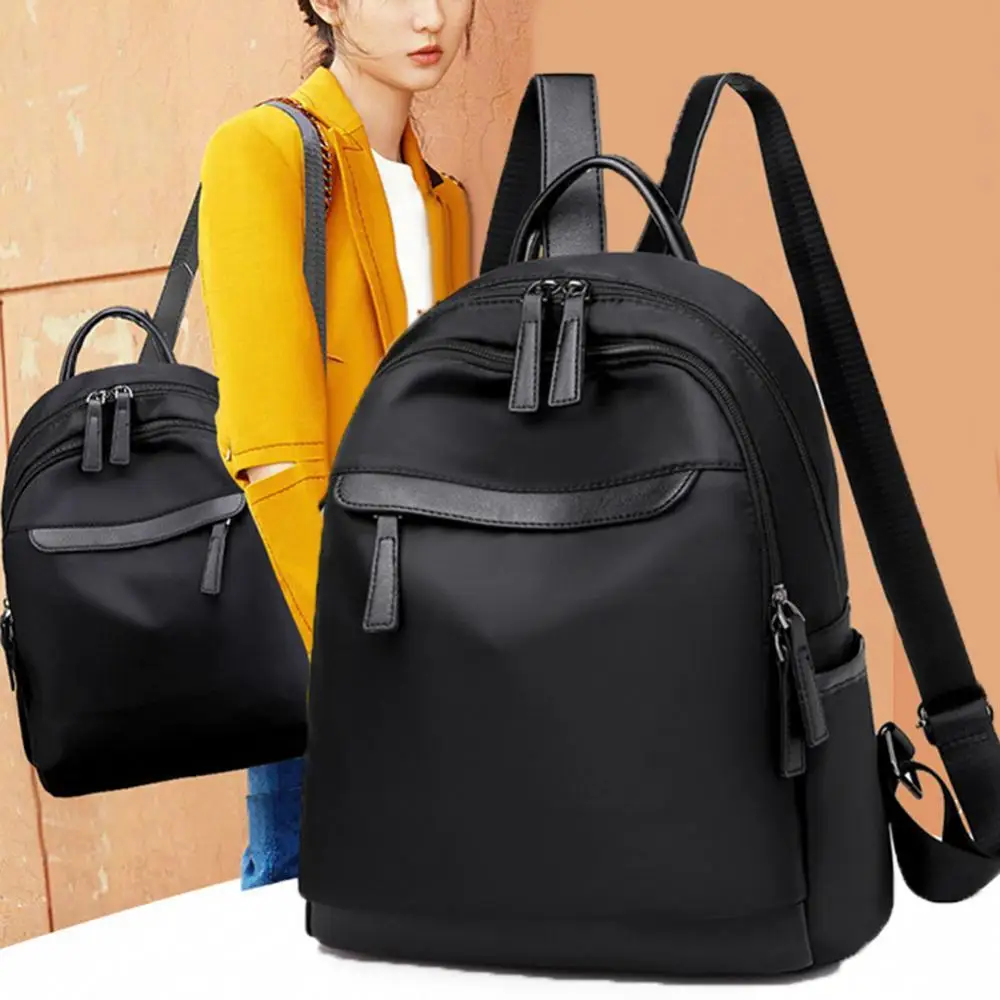 Women Waterproof Backpack New Style Korean Trendy Wild Fashion Travel Oxford Cloth Nylon Student School Bag with Earphone Jack