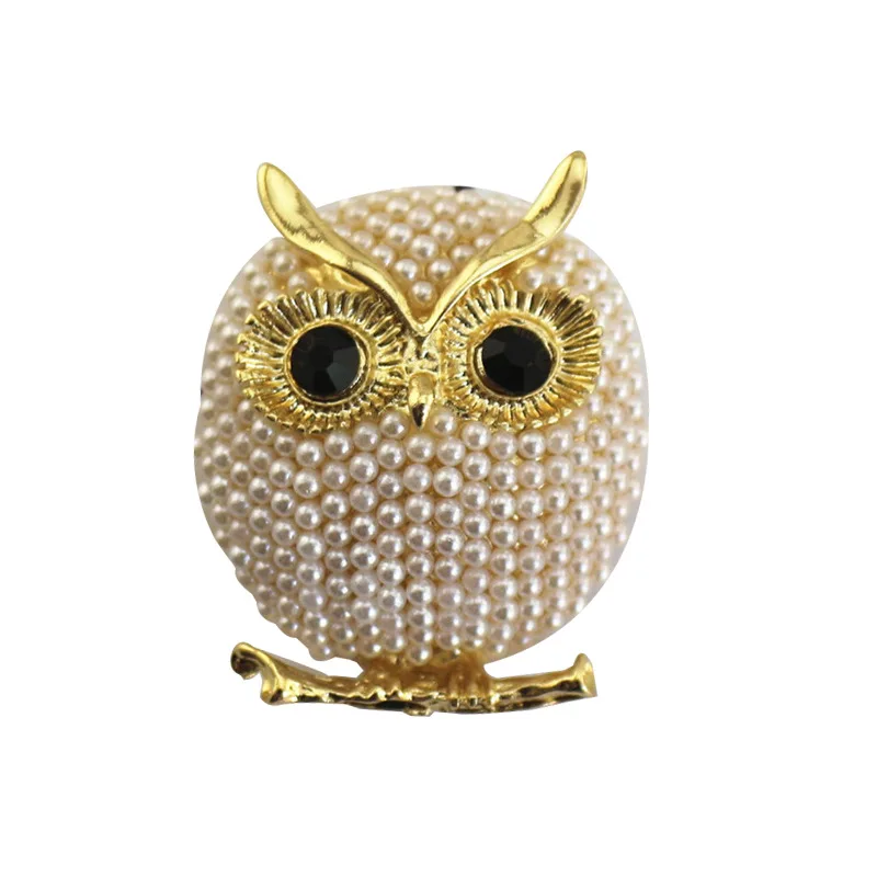 Broches en forme de hibou pour femmes, perles complètes, accessoires de fête, bijoux de décoration de mariage