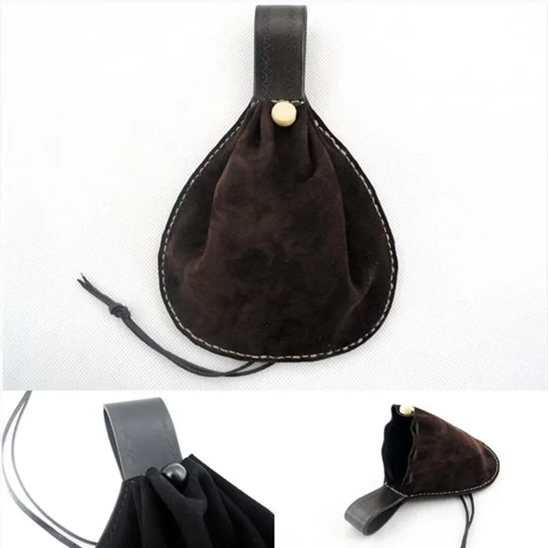 

Men Women Viking Costume Parts Retro Leather Drawstring Money Purse Medieval Renaissance Coin Pouch Bag Waist Belt Accessory