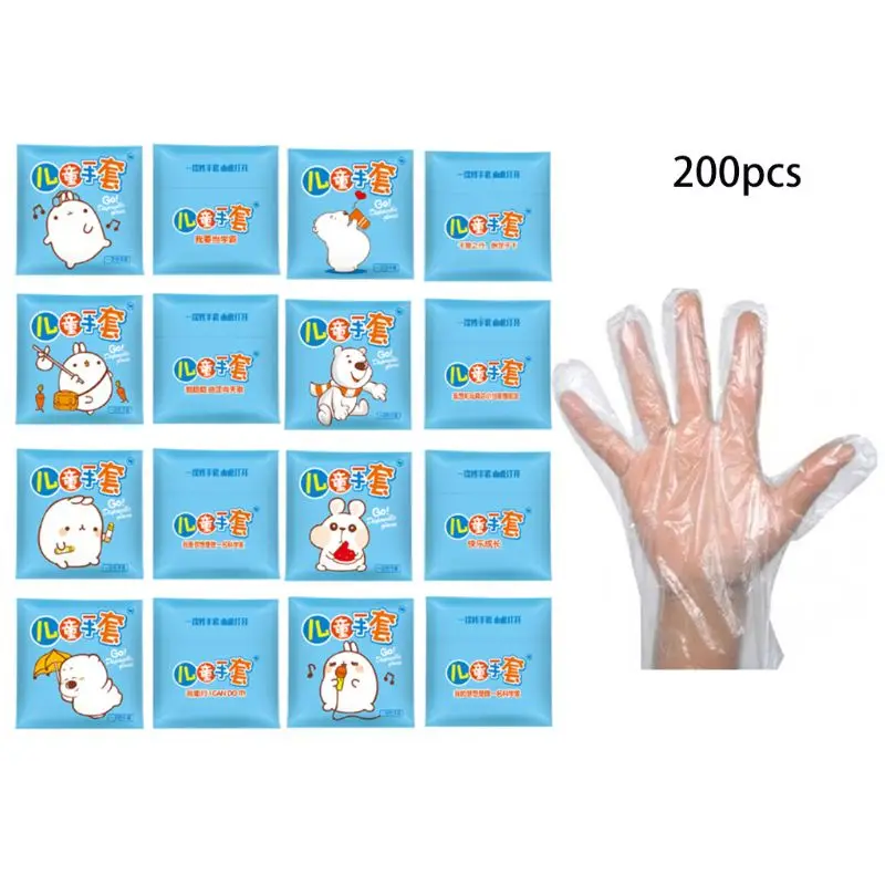 

200pcs Vinyl Disposable Gloves Powder Free Latex Free For Kids Kitchen Gloves A0NF